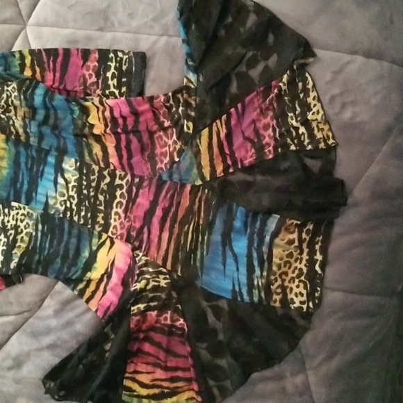 Mechant Sheer Tie Dye Animal Print Tunic  Sz Med - Picture 6 of 6